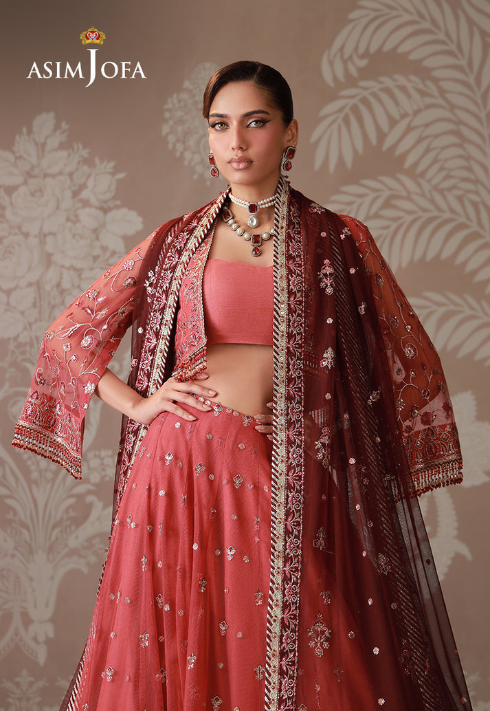 Asim Jofa 3 Piece Custom Stitched Suit - Pink - LB31685