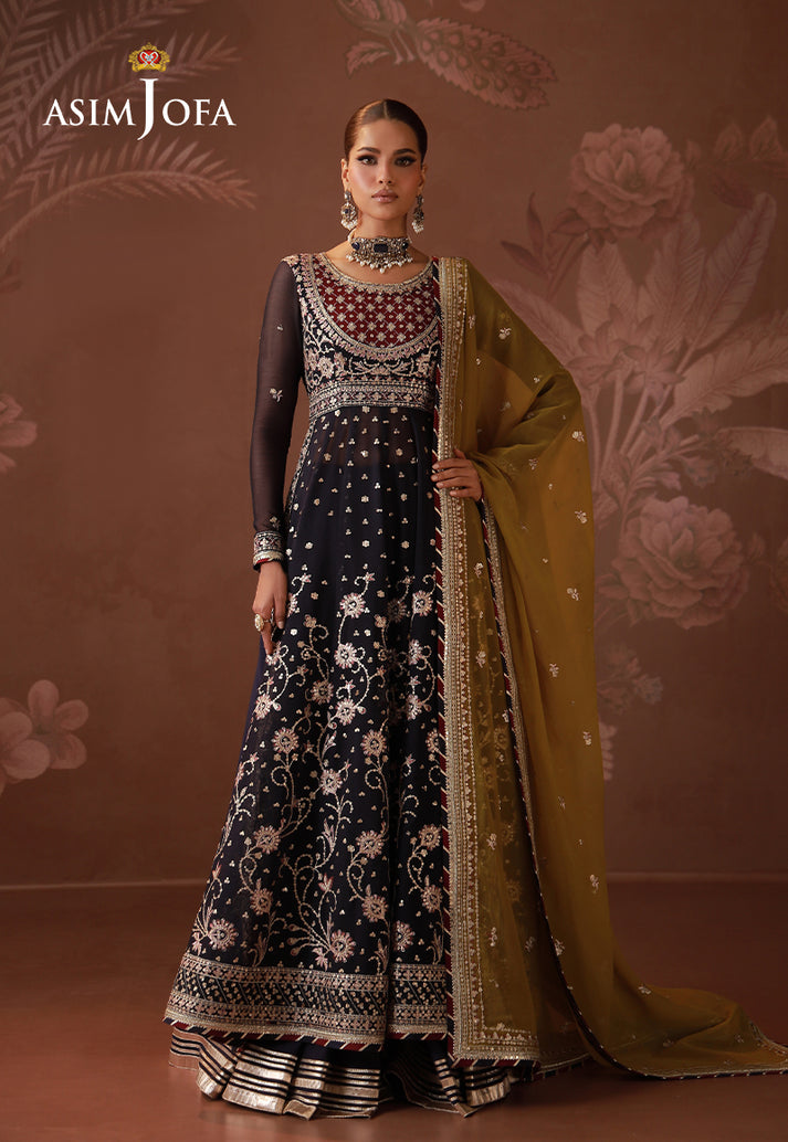 Asim Jofa 3 Piece Custom Stitched Suit - Purple - LB31684