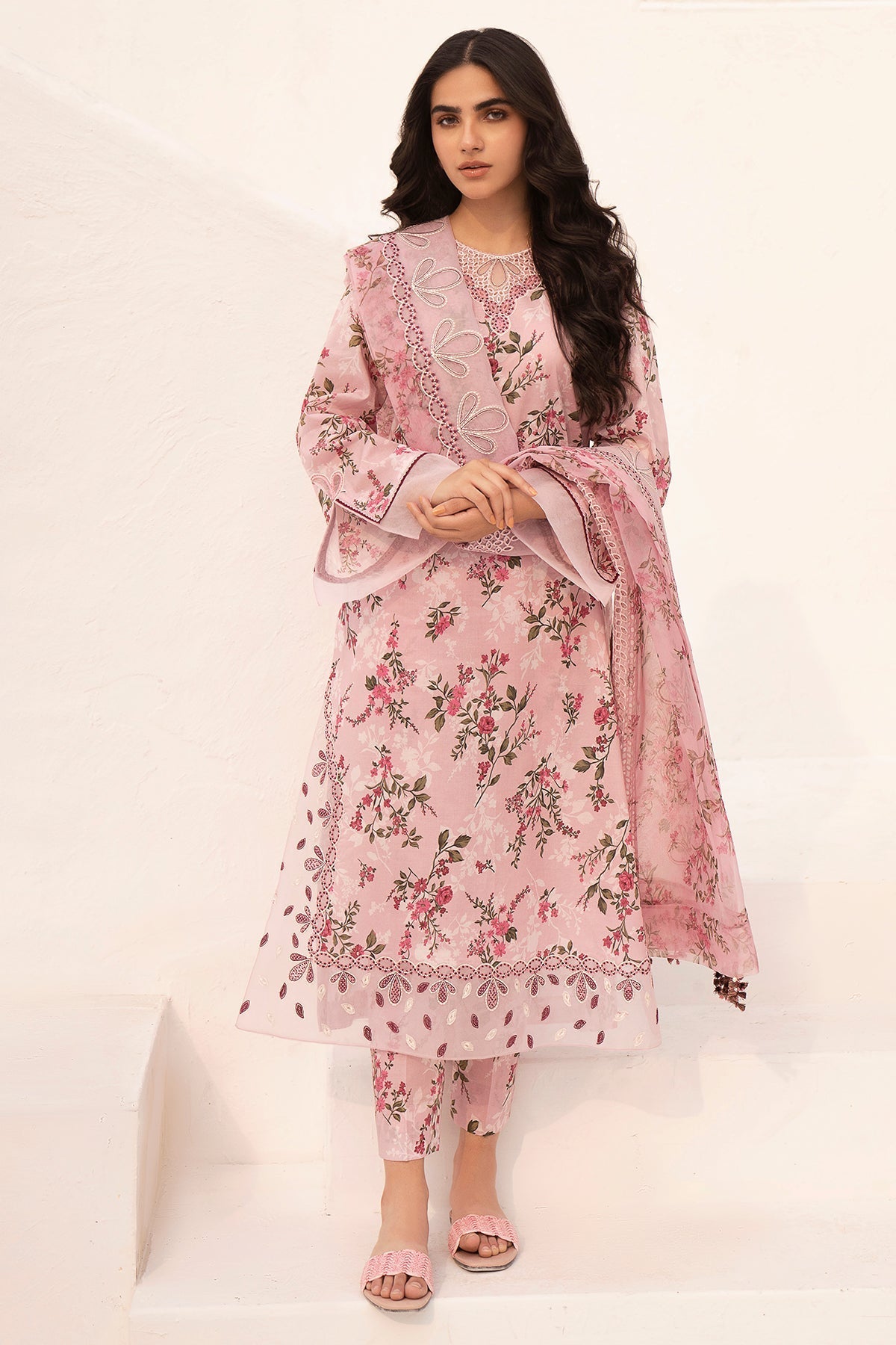 Jazmin 3 Piece Custom Stitched Suit - Pink - LB286535