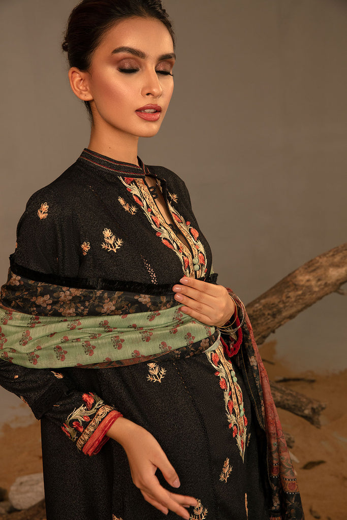 Sobia Nazir 3 Piece Custom Stitched Suit - Black - LB285071