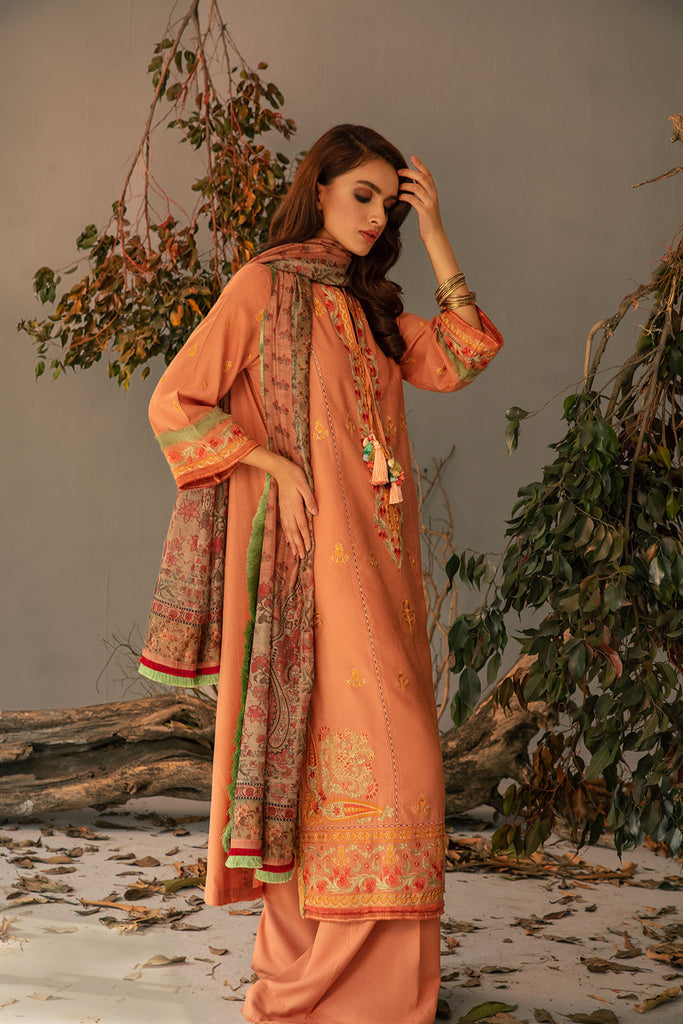 Sobia Nazir 3 Piece Custom Stitched Suit - Peach - LB285070