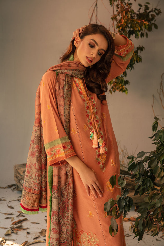 Sobia Nazir 3 Piece Custom Stitched Suit - Peach - LB285070