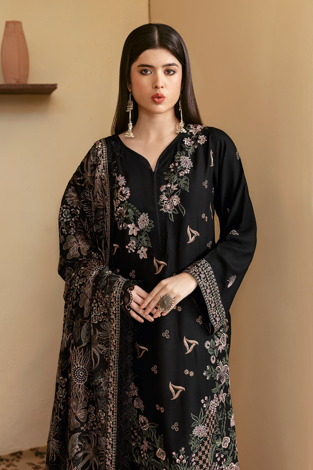 Ramsha 3 Piece Custom Stitched Suit - Black - LB289309