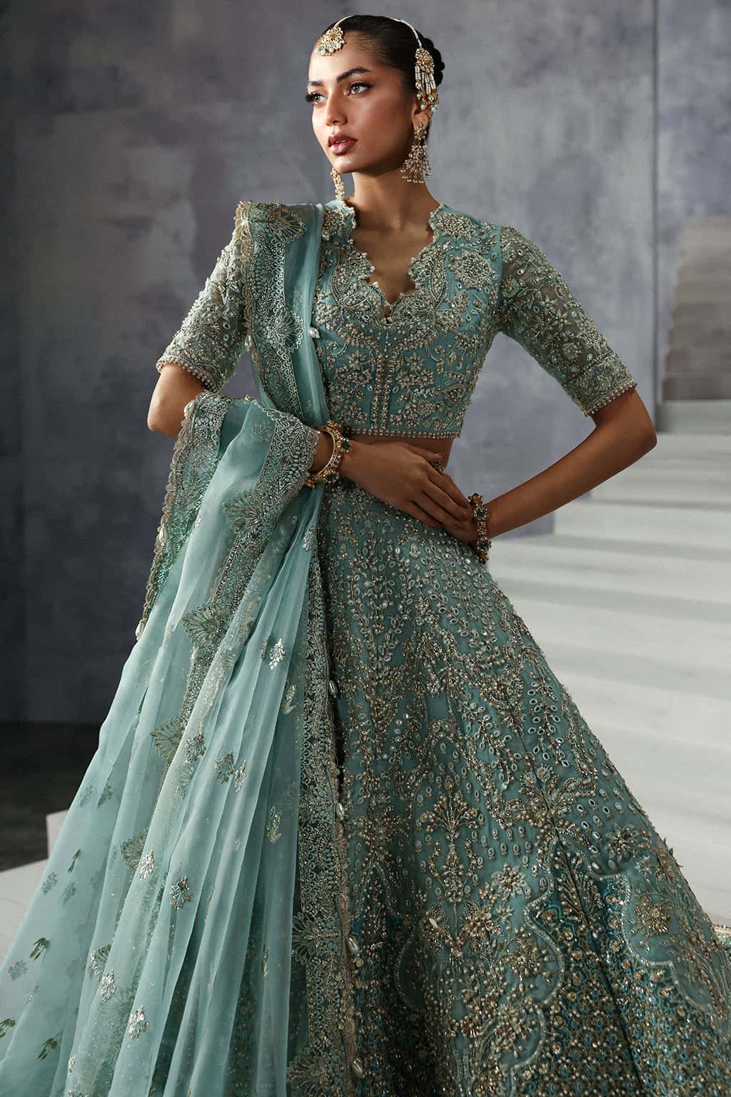 Afrozeh 3 Piece Custom Stitched Suit - Blue - LB30456