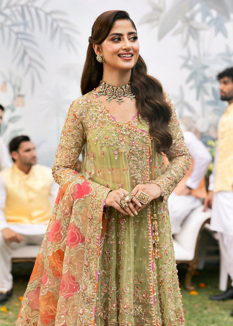 Kanwal Malik 3 Piece Custom Stitched Suit - Green - LB288228