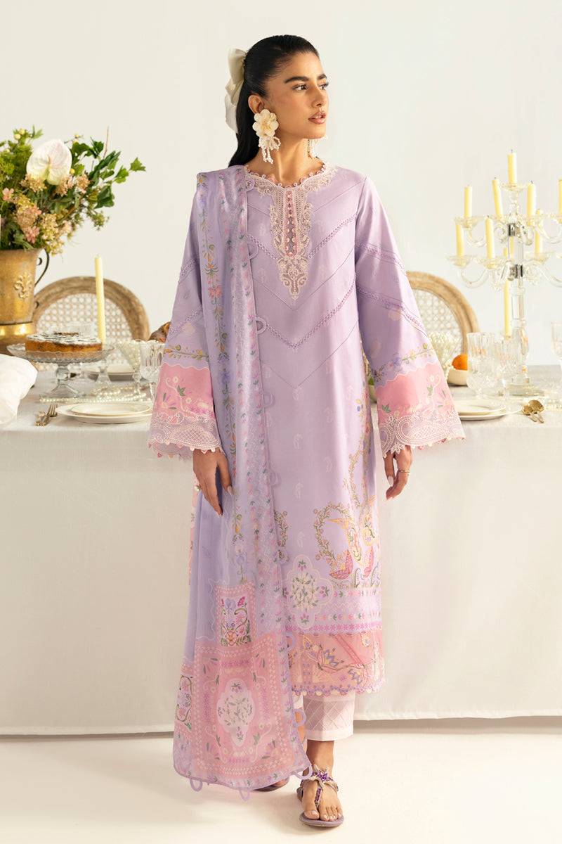 Qalamkar 3 Piece Custom Stitched Suit - Purple - LB289355