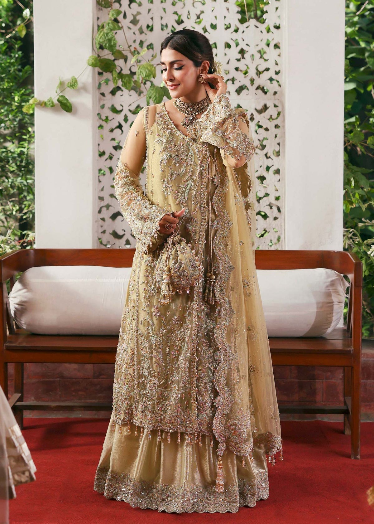 Kanwal Malik 3 Piece Custom Stitched Suit - Yellow - LB30942