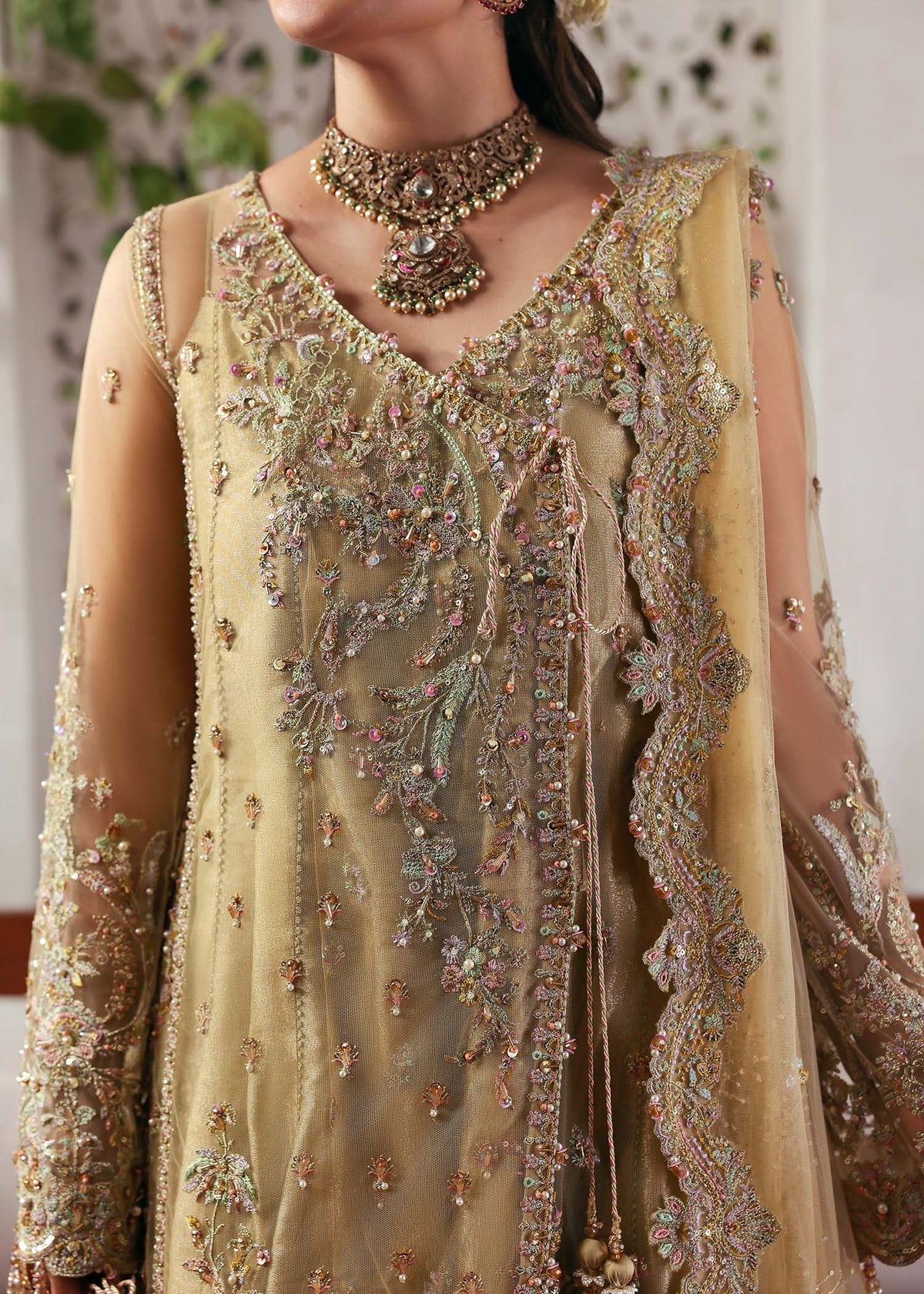 Kanwal Malik 3 Piece Custom Stitched Suit - Yellow - LB30942