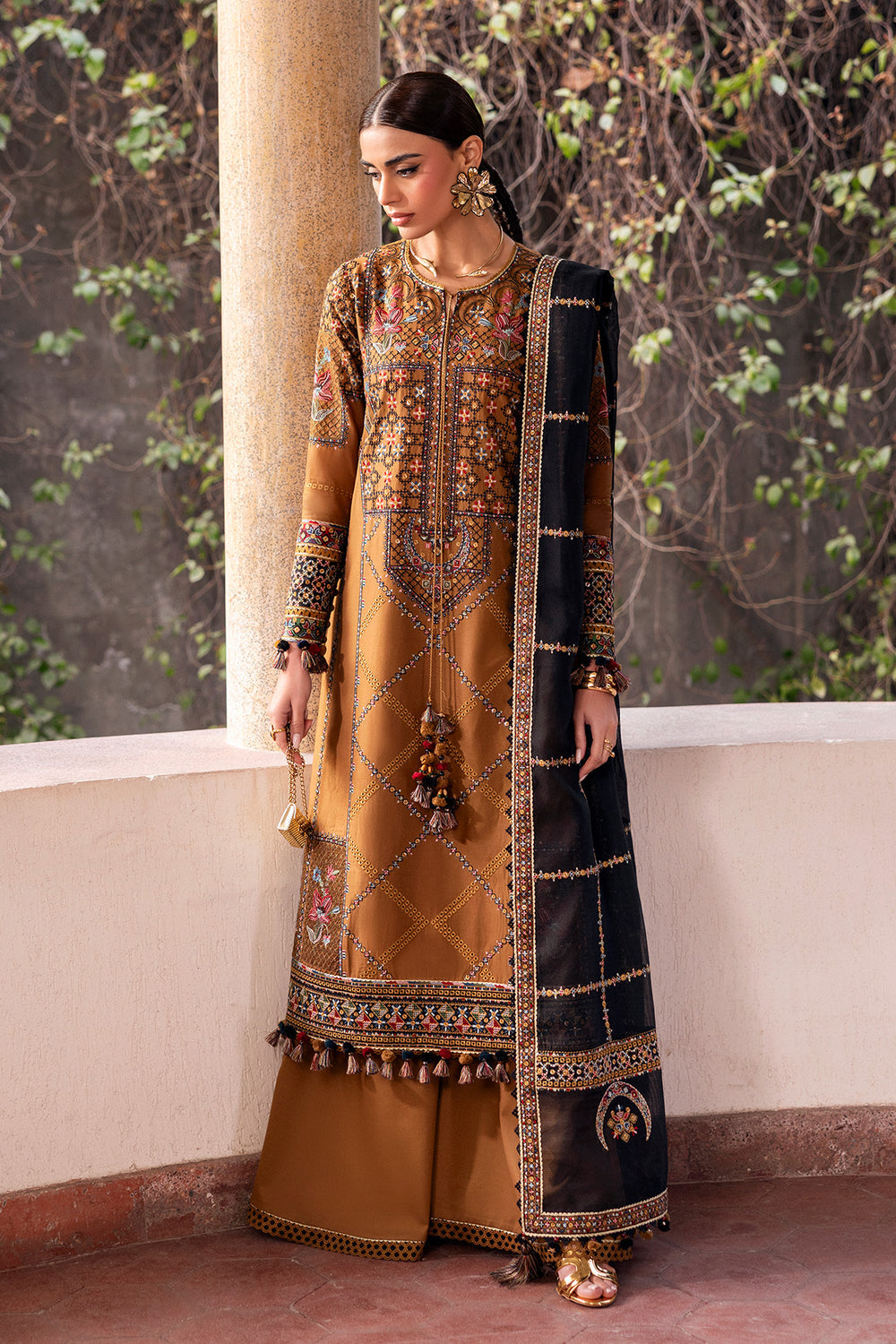 Jazmin 3 Piece Custom Stitched Suit - Brown - LB31418