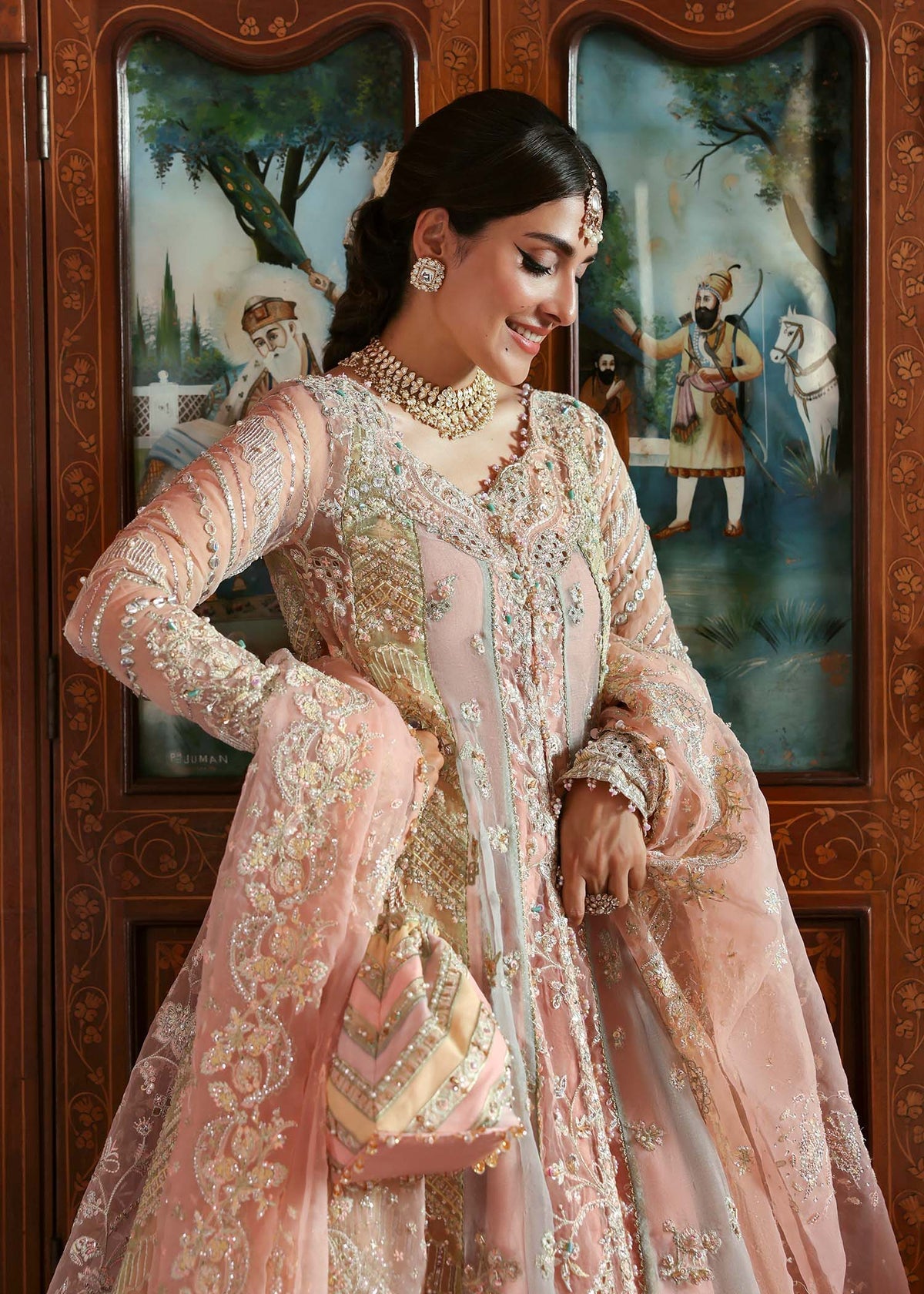 Kanwal Malik 3 Piece Custom Stitched Suit - Pink - LB30938