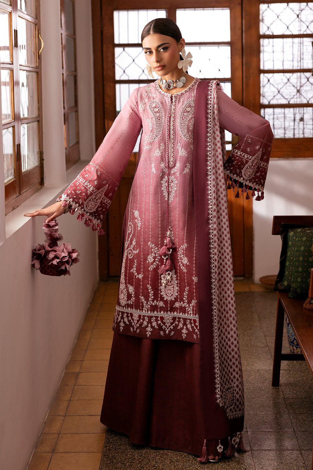 Jazmin 3 Piece Custom Stitched Suit - Pink - LB31422