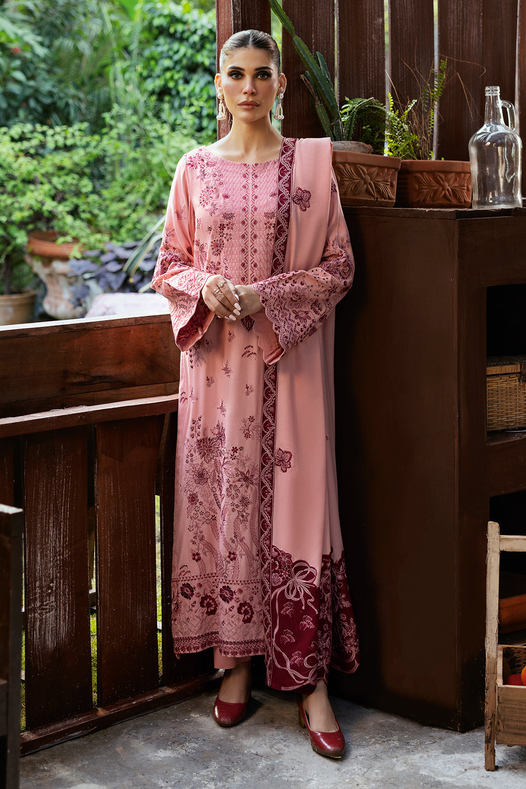 Ramsha 3 Piece Custom Stitched Suit - Pink - LB289156