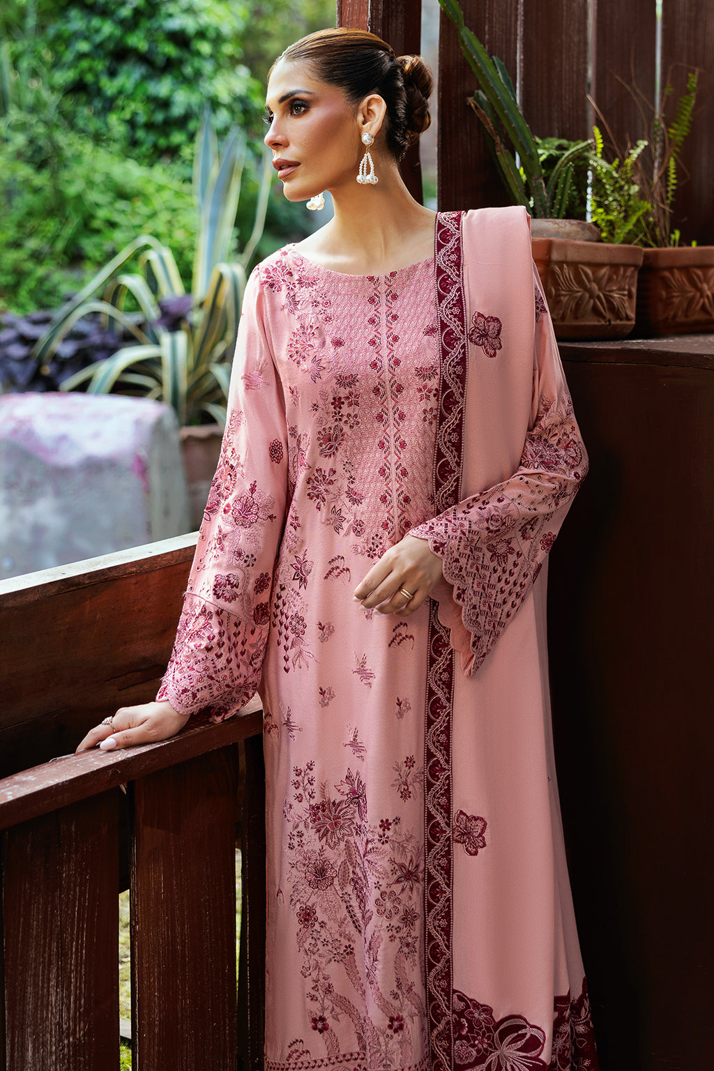 Ramsha 3 Piece Custom Stitched Suit - Pink - LB289156