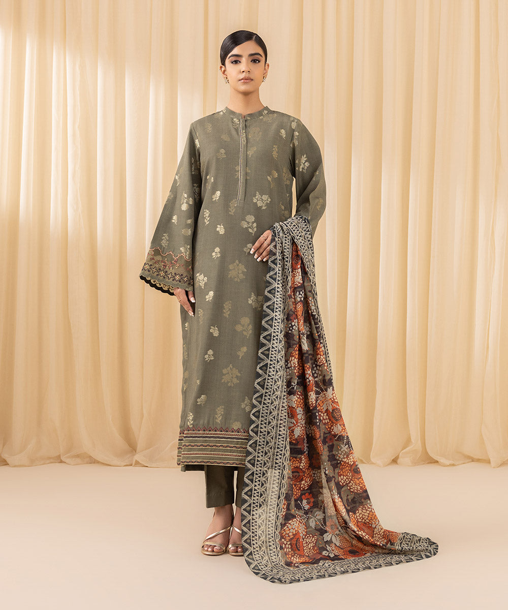 Sapphire 3 Piece Custom Stitched Suit - Green - LB288175