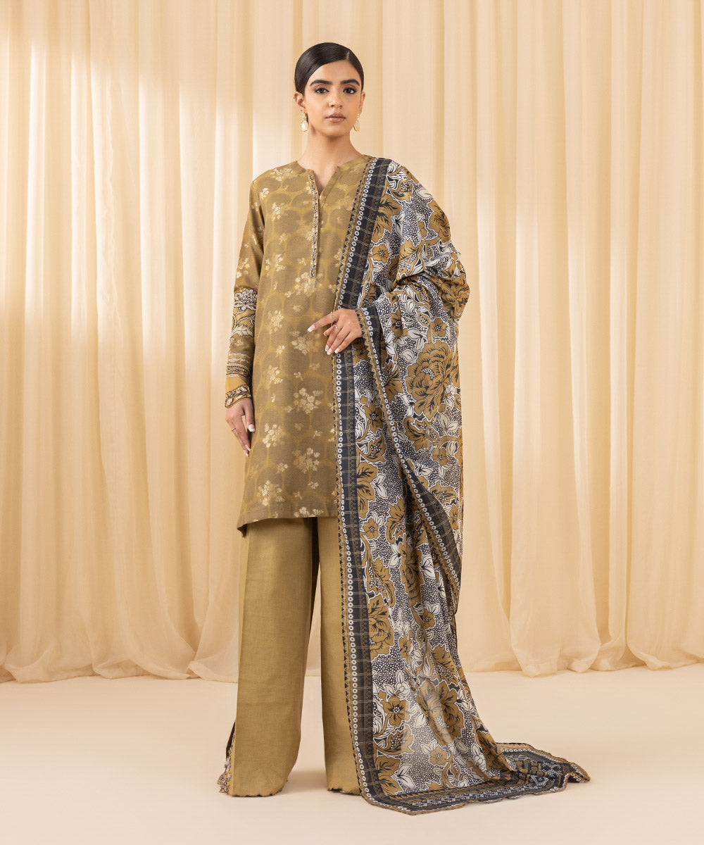 Sapphire 3 Piece Custom Stitched Suit - Mustard - LB288174