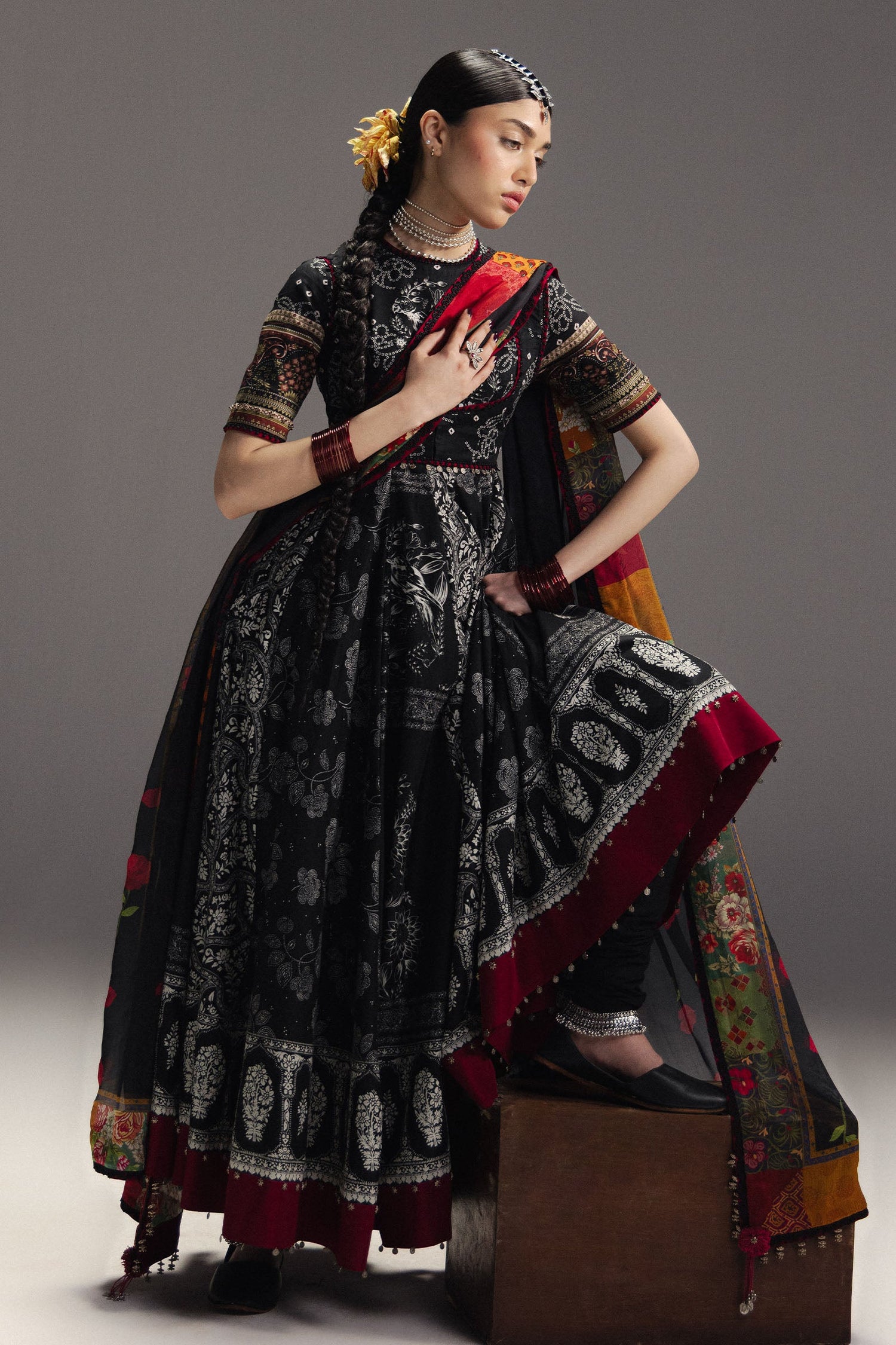 Zara Shahjahan 3 Piece Custom Stitched Suit - Black - LB31701