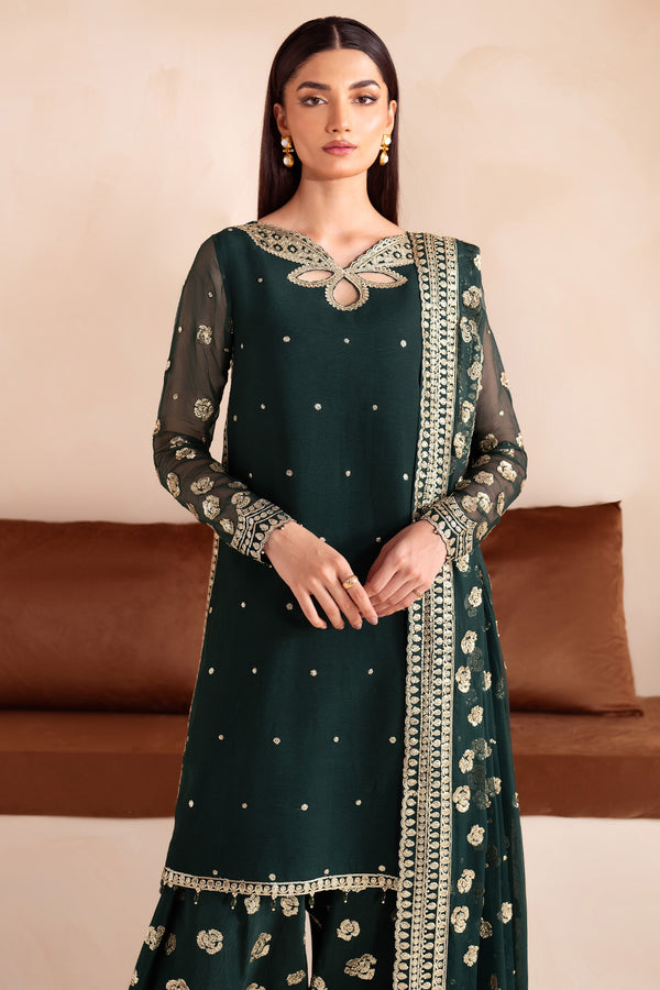 Farasha 3 Piece Custom Stitched Suit - Green - LB289066