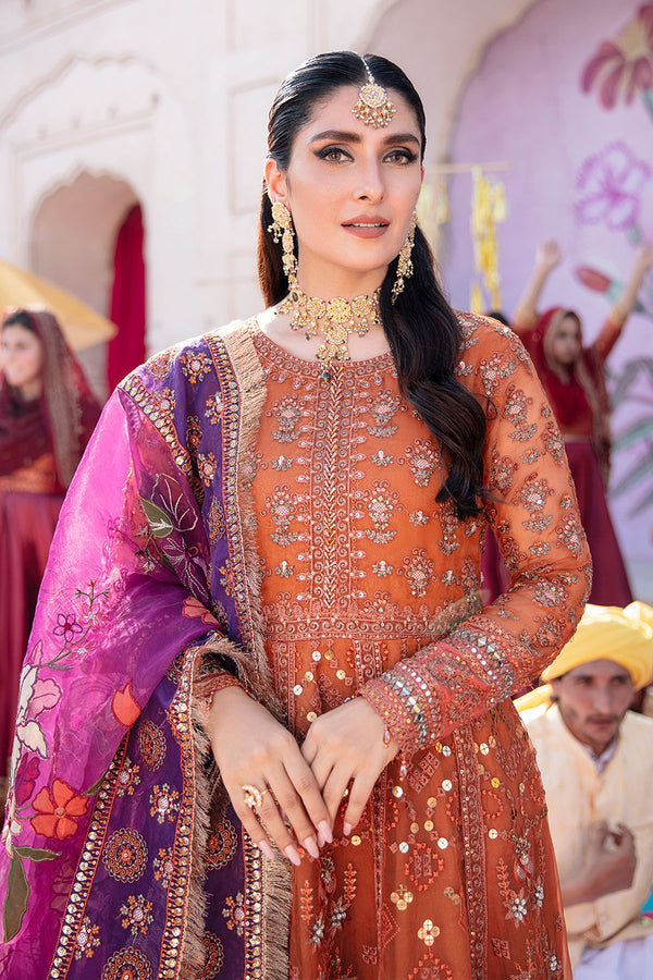 Nureh 3 Piece Custom Stitched Suit - Orange - LB30950
