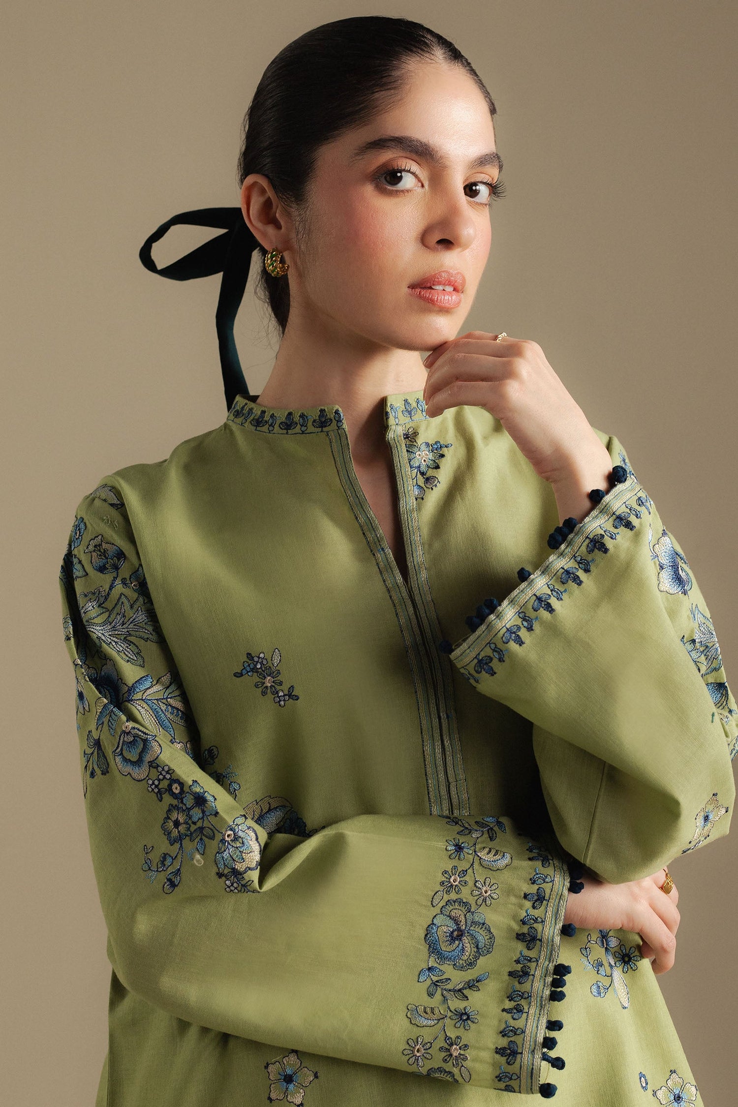 Zara Shahjahan 3 Piece Custom Stitched Suit - Green - LB31003