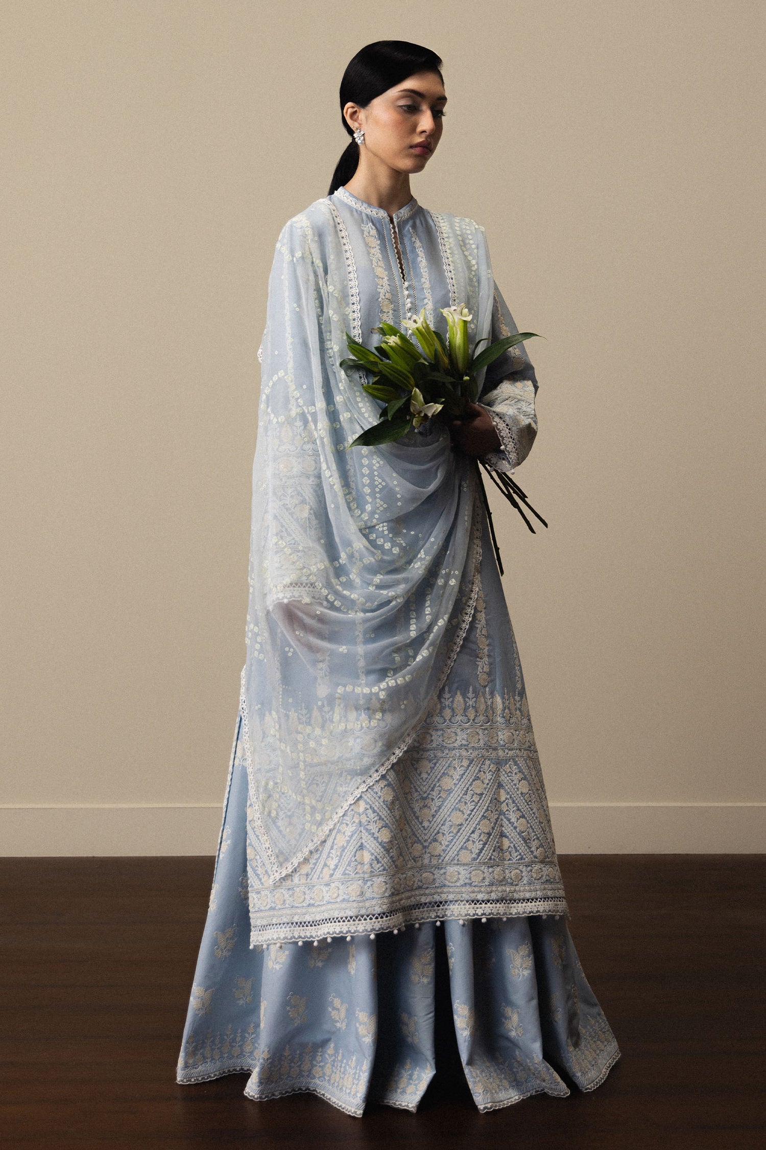 Zara Shahjahan 3 Piece Custom Stitched Suit - Blue - LB31368