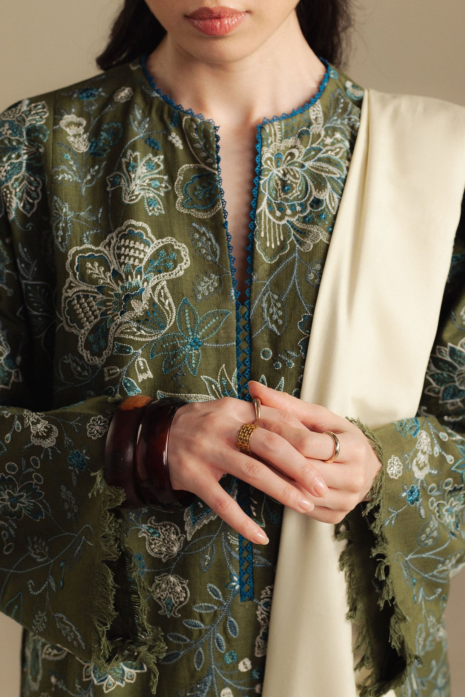 Zara Shahjahan 3 Piece Custom Stitched Suit - Green - LB30986