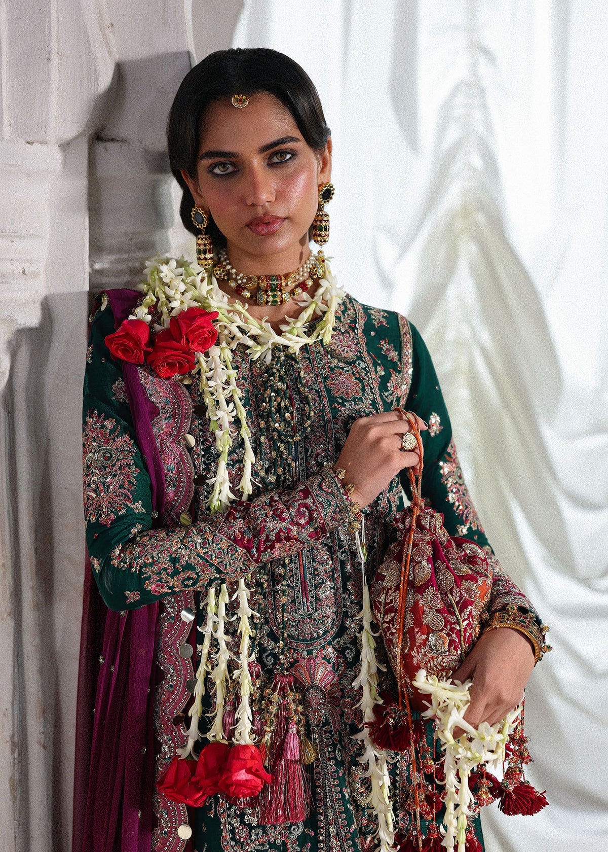 Hussain Rehar 3 Piece Custom Stitched Suit - Green - LB31344