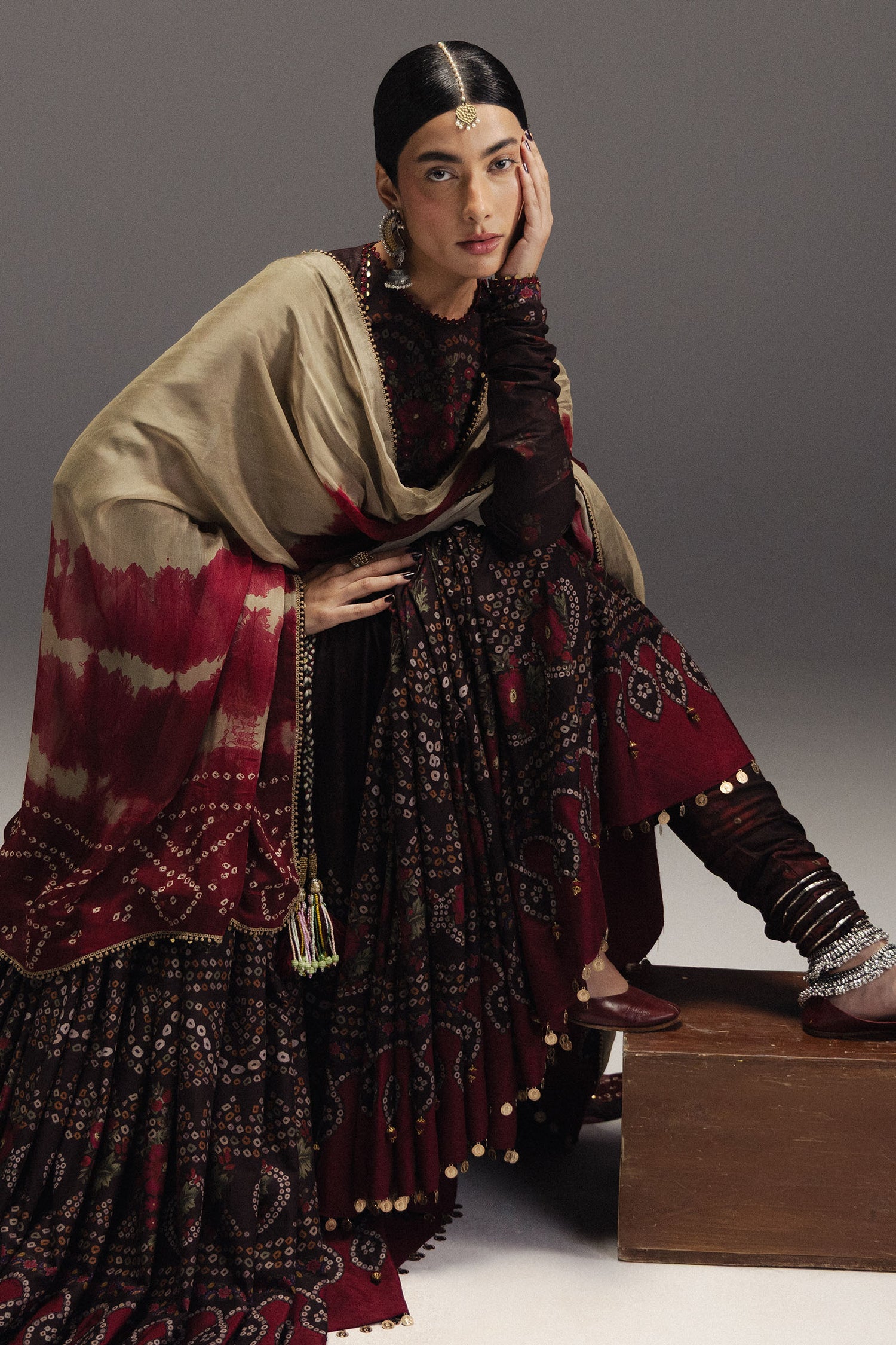 Zara Shahjahan 3 Piece Custom Stitched Suit - Brown - LB31697