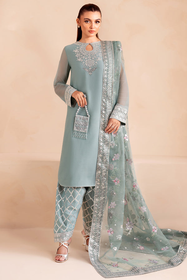 Farasha 3 Piece Custom Stitched Suit - Blue - LB289065