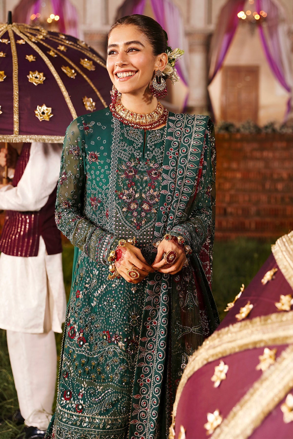 Nureh 3 Piece Custom Stitched Suit - Green - LB287880