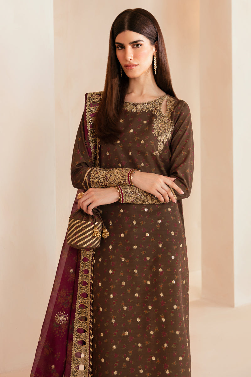 Jazmin 3 Piece Custom Stitched Suit - Brown - LB287956