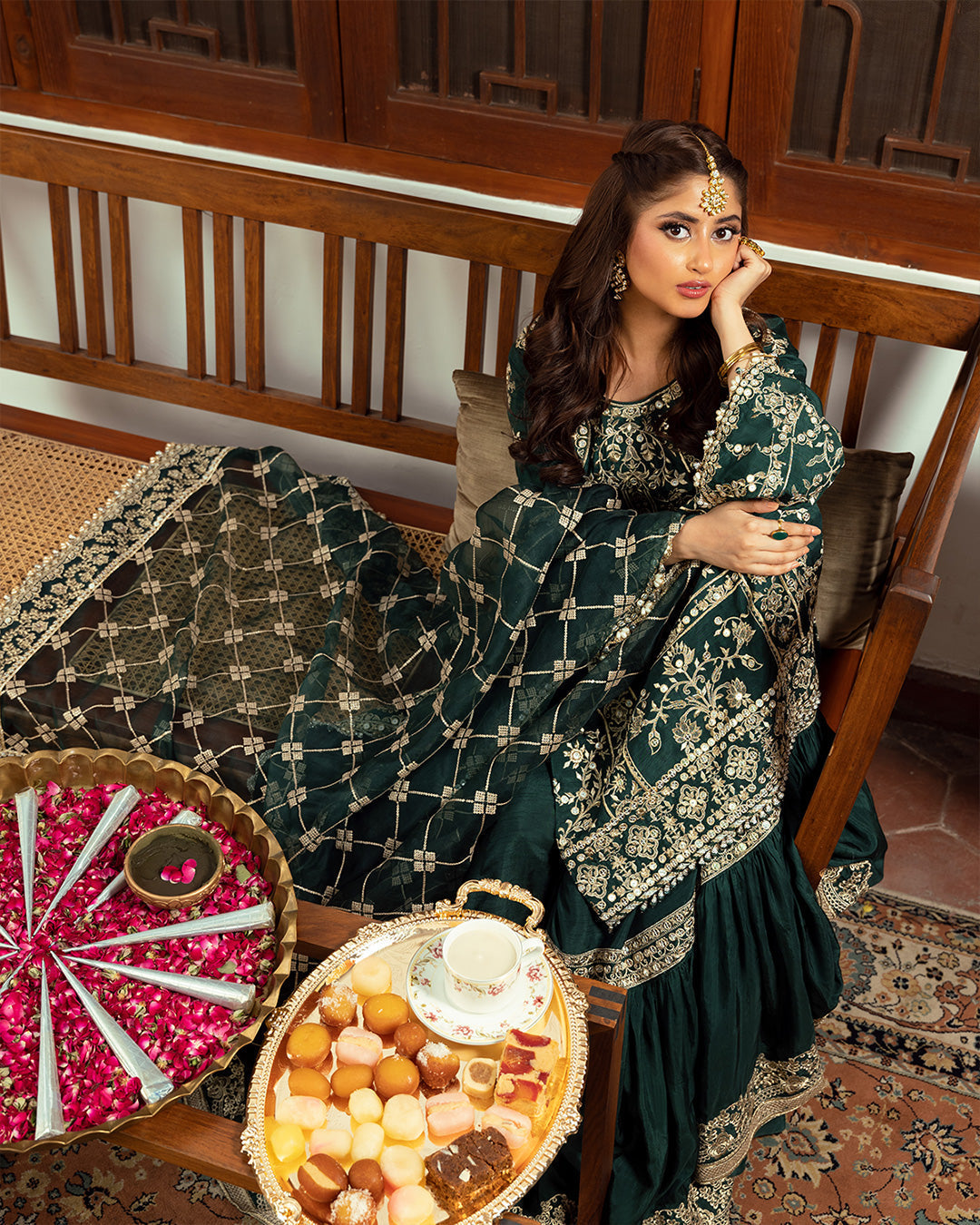 Faiza Saqlain 3 Piece Custom Stitched Suit - Green - LB27889