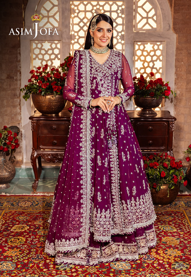 Asim Jofa 3 Piece Custom Stitched Suit - Purple - LB286677