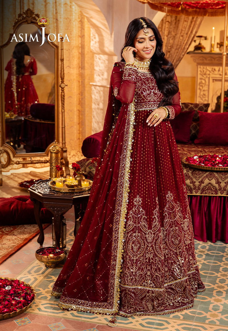 Asim Jofa 3 Piece Custom Stitched Suit - Red - LB286688