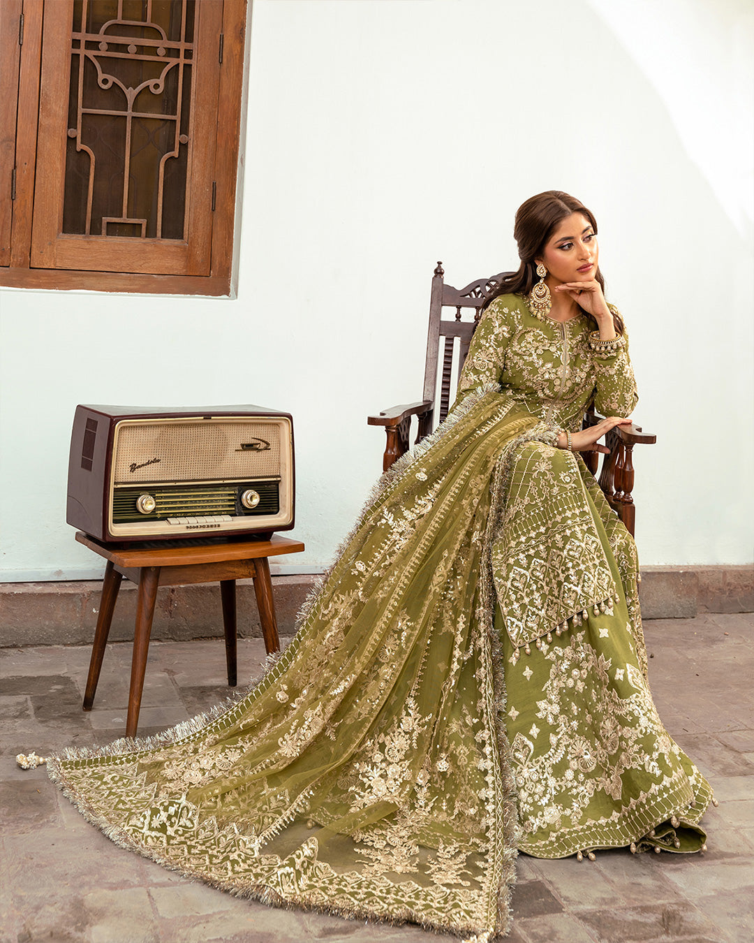 Faiza Saqlain 3 Piece Custom Stitched Suit - Green - LB27884