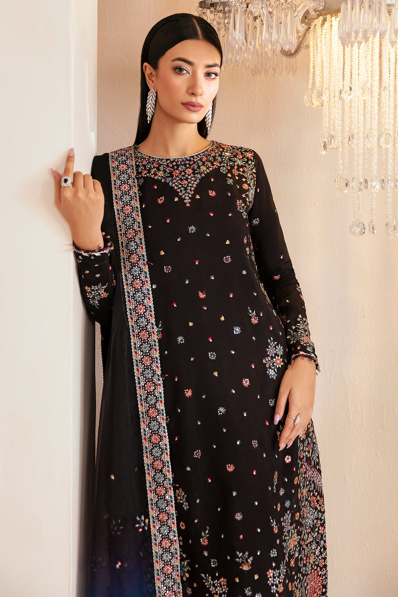 Jazmin 3 Piece Custom Stitched Suit - Black - LB287951