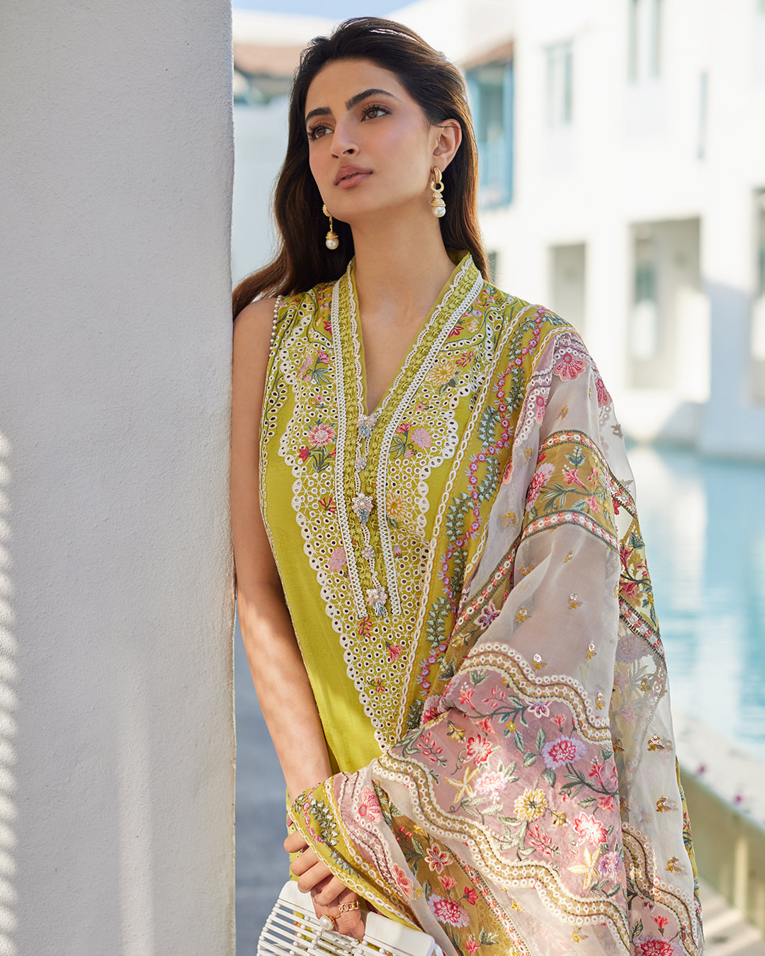 Faiza Saqlain 3 Piece Custom Stitched Suit - Yellow - LB286673