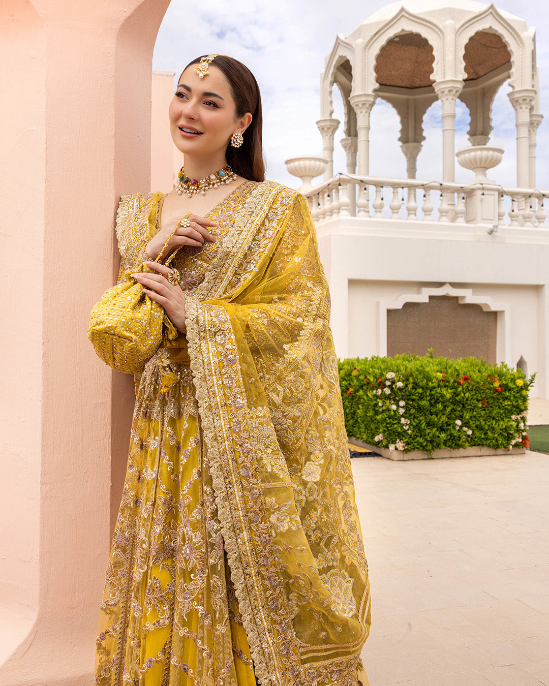 Faiza Saqlain 3 Piece Custom Stitched Suit - Yellow - LB288224