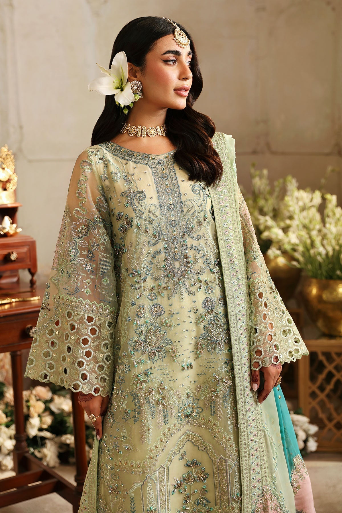 Nureh 3 Piece Custom Stitched Suit - Green - LB287877