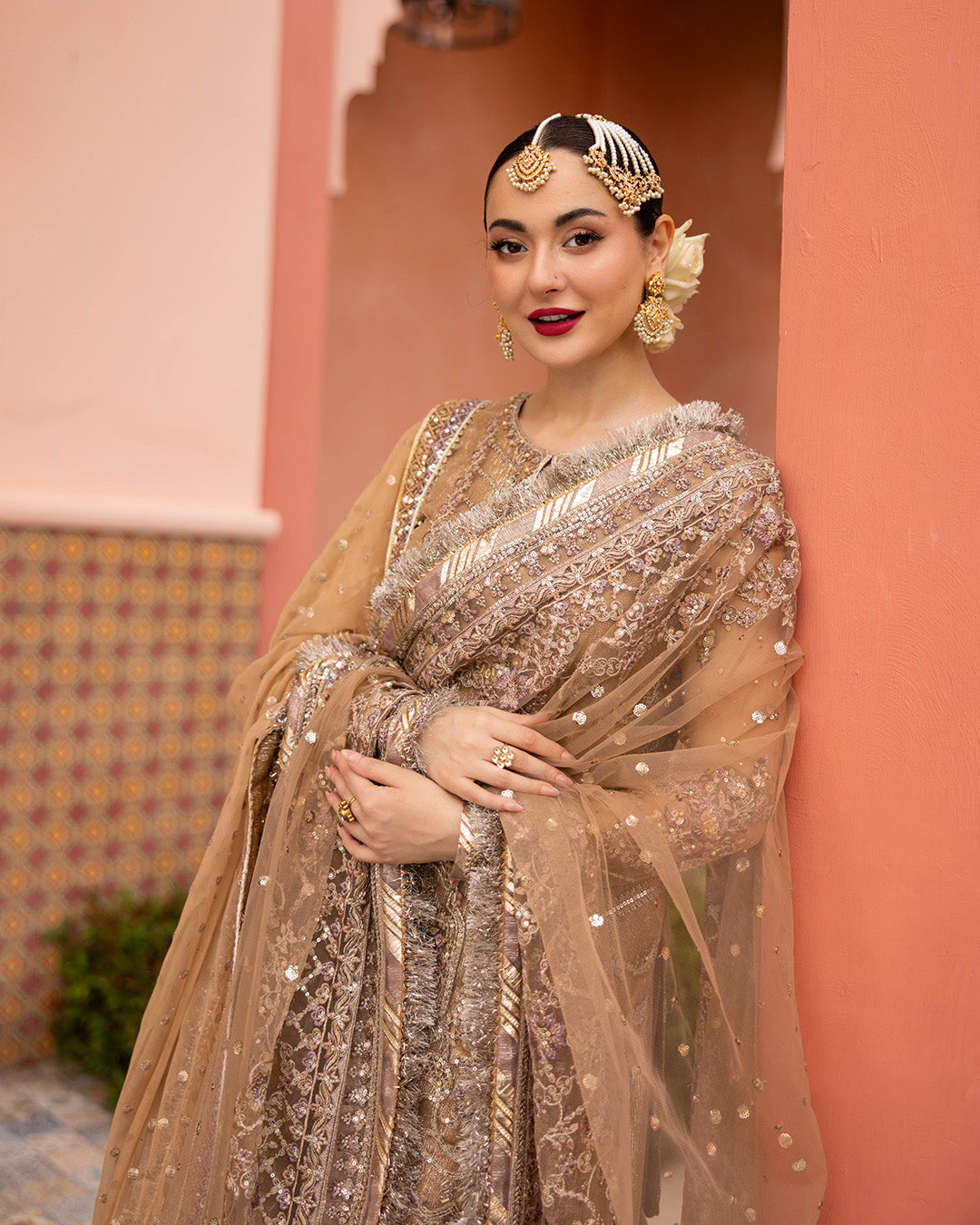 Faiza Saqlain 3 Piece Custom Stitched Suit - Beige - LB288222