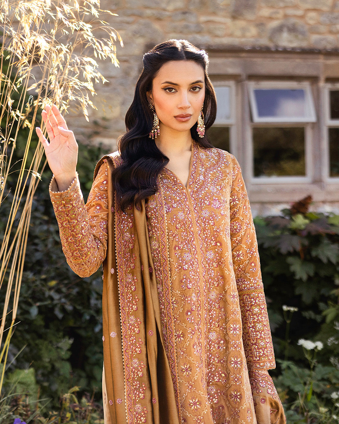 Faiza Saqlain 3 Piece Pret Suit - Mustard - LB289144