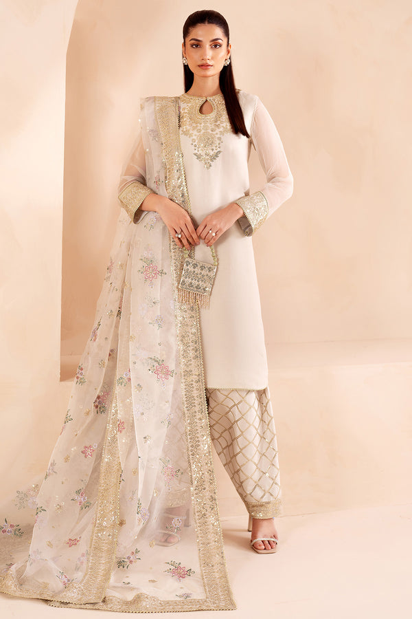 Farasha 3 Piece Custom Stitched Suit - Off-White - LB289063