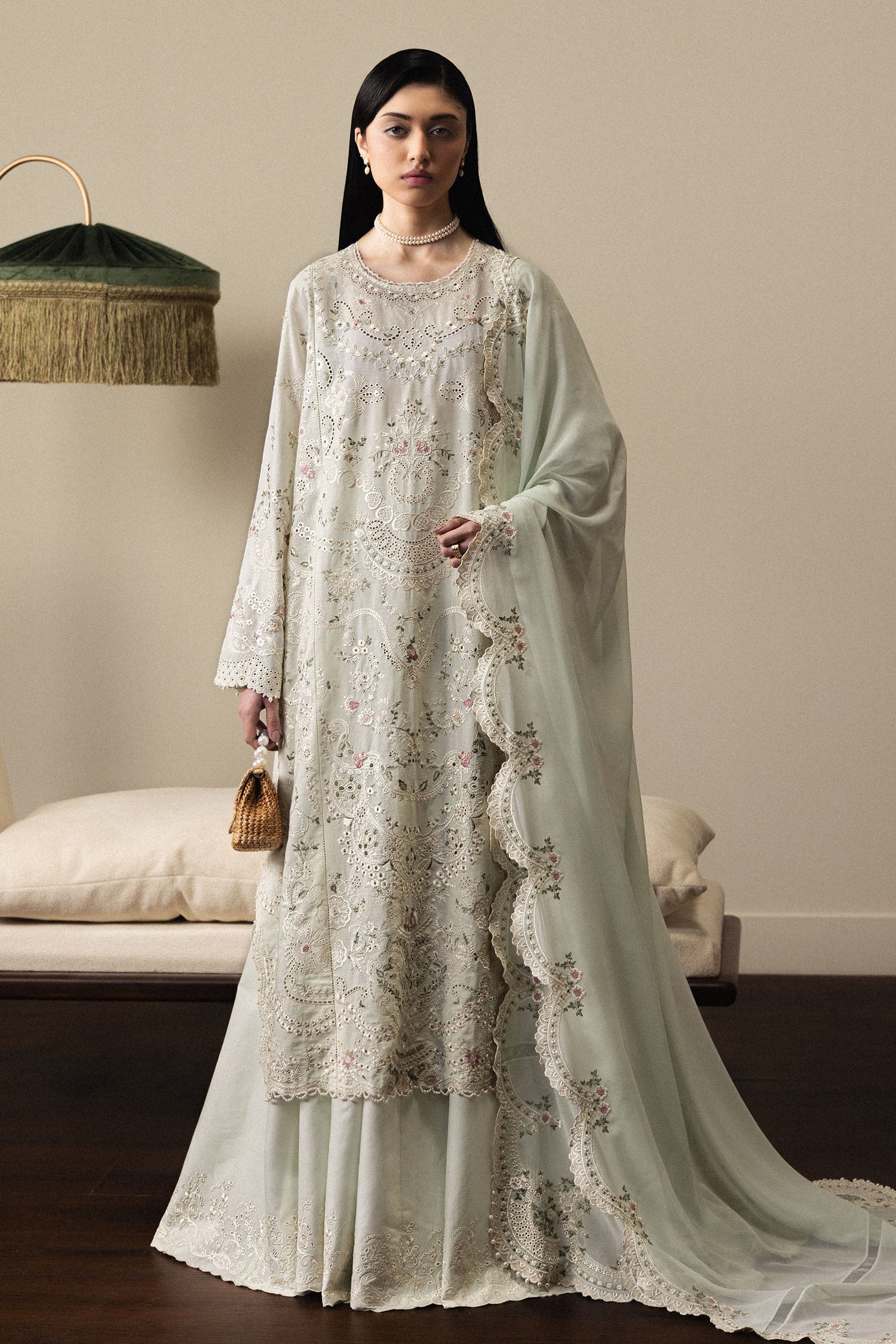Zara Shahjahan 3 Piece Custom Stitched Suit - Green - LB31371