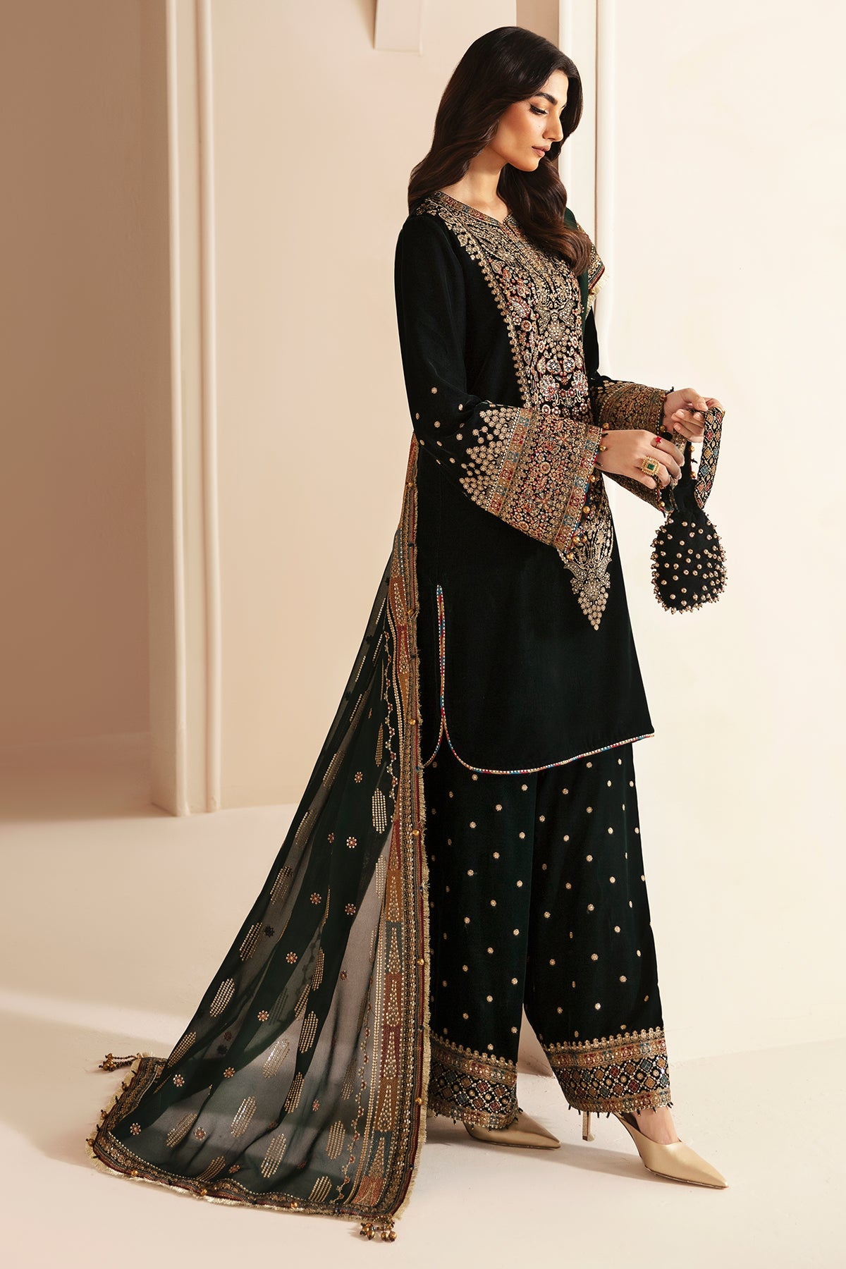 Jazmin 3 Piece Custom Stitched Suit - Green - LB288343