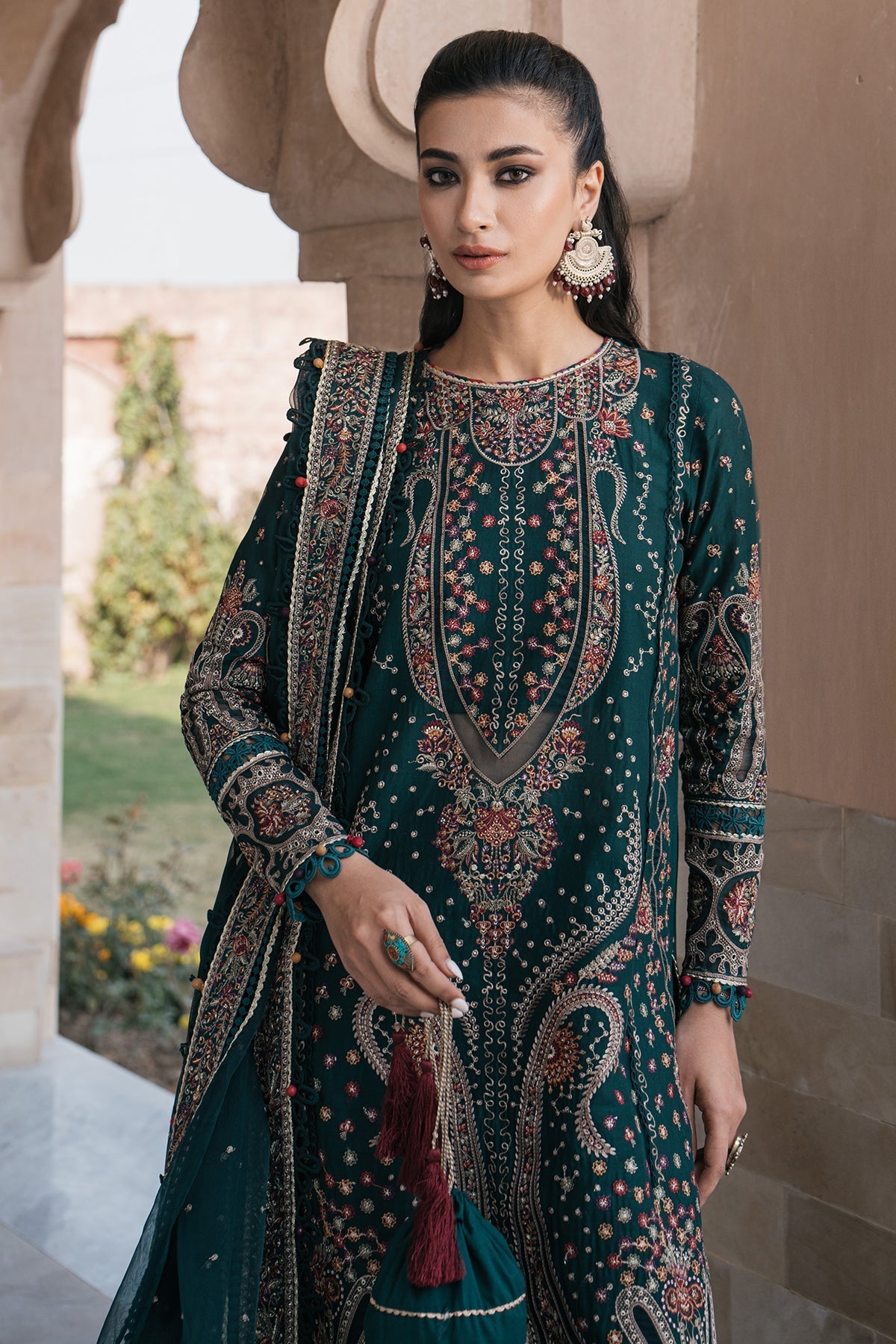 Jazmin 3 Piece Custom Stitched Suit - Green - LB286527