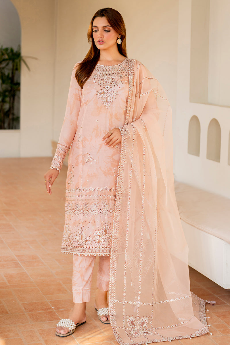 Jazmin 3 Piece Custom Stitched Suit - Peach - LB287331