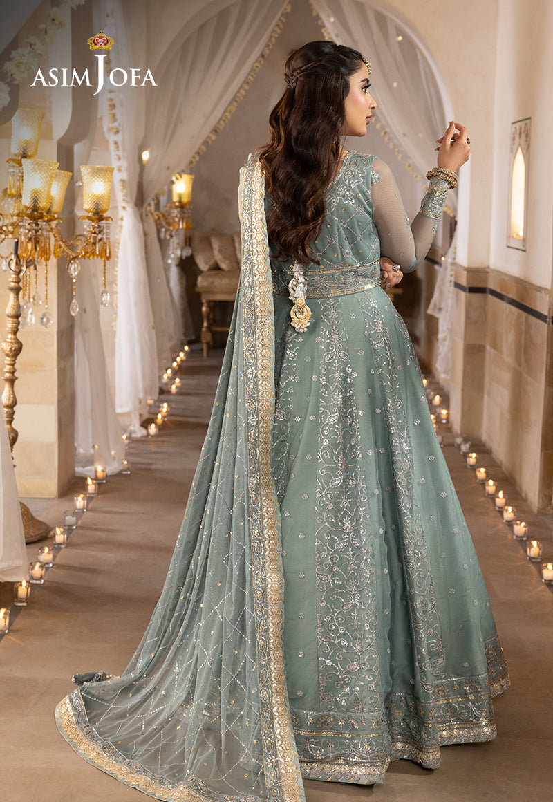 Asim Jofa 3 Piece Custom Stitched Suit - Blue - LB285486