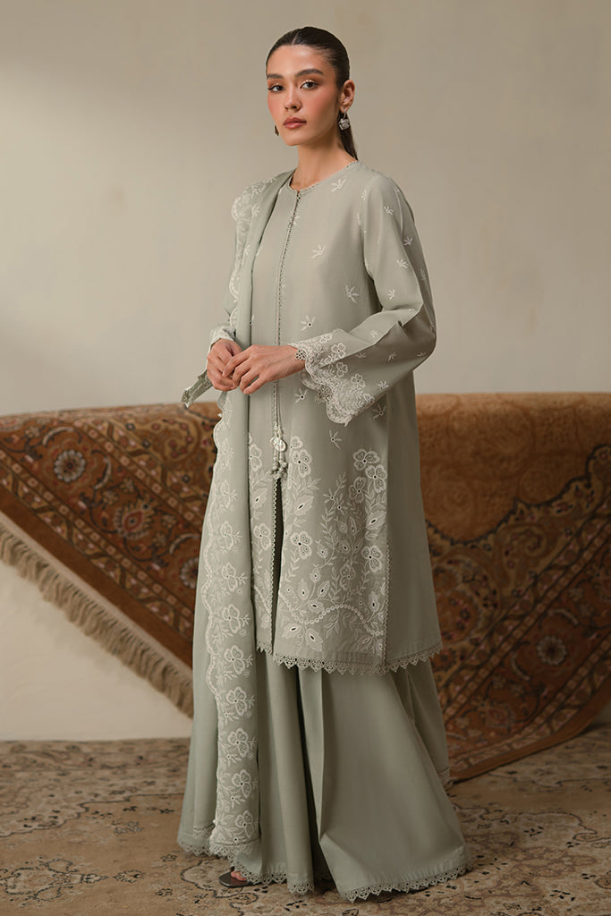 Cross Stitch 3 Piece Custom Stitched Suit - Gray - LB29075