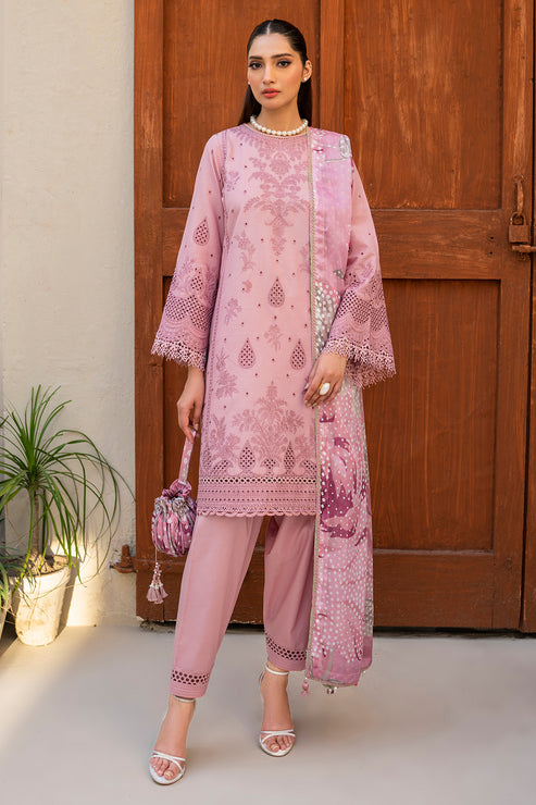 Jazmin 3 Piece Custom Stitched Suit - Pink - LB286782