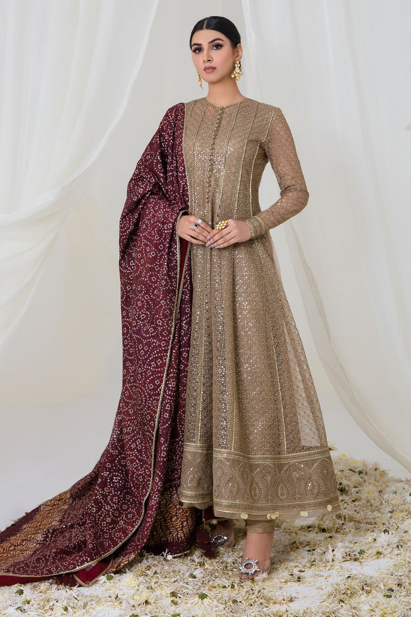 Jazmin 3 Piece Custom Stitched Suit - Beige - LB287958