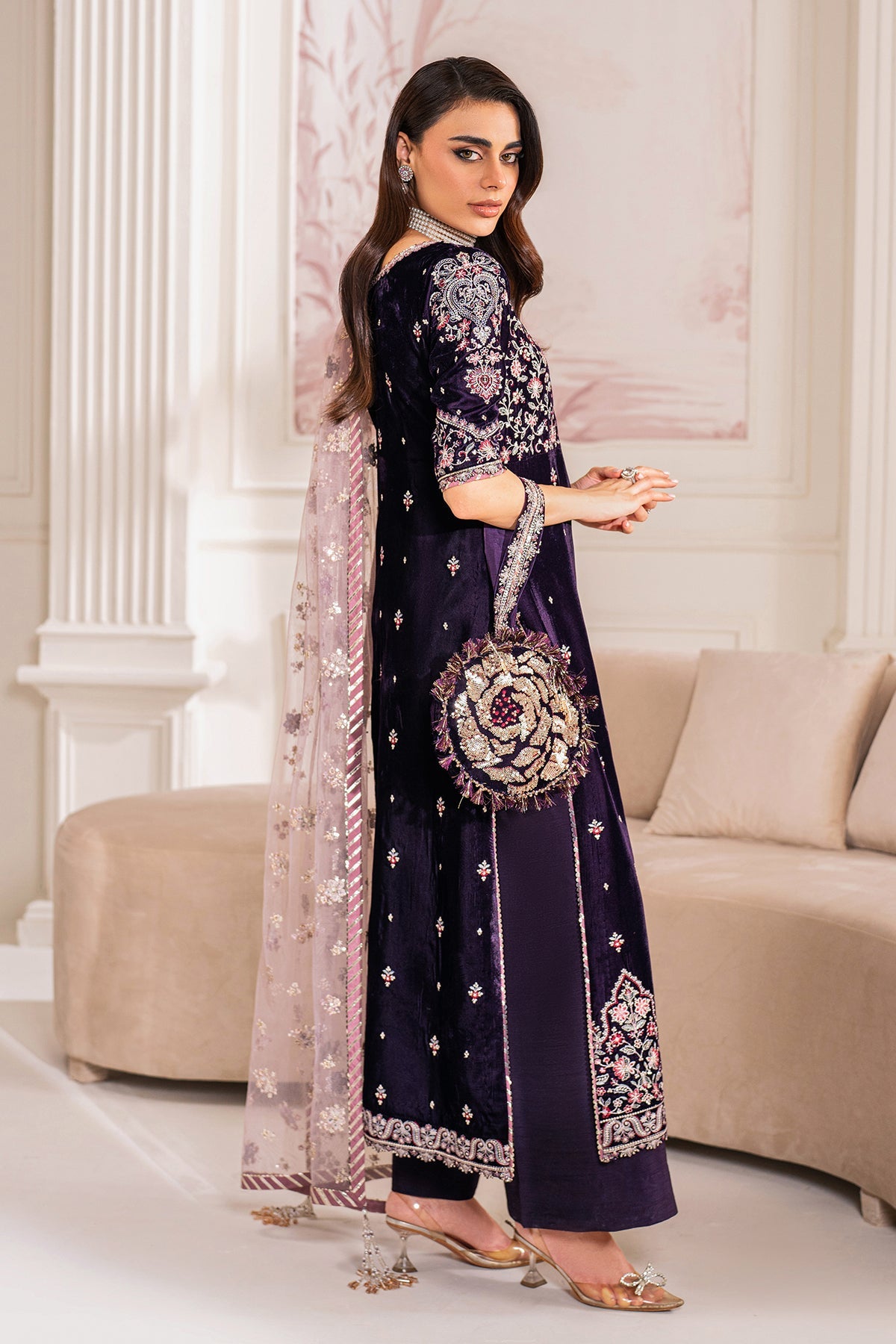 Baroque 3 Piece Custom Stitched Suit - Purple - LB288276